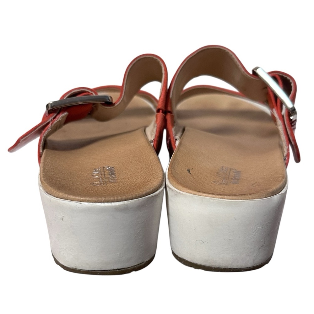 Dr. Scholl’s Original Frill Double Red Leather Strap Sandals with Buckle - Picture 5 of 8